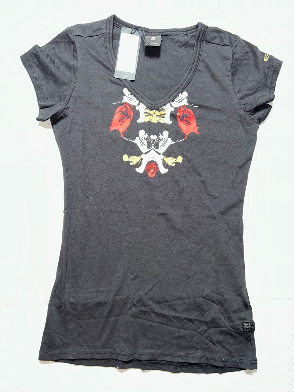 G-Star Raw fitted black graphic tee size XS NWT